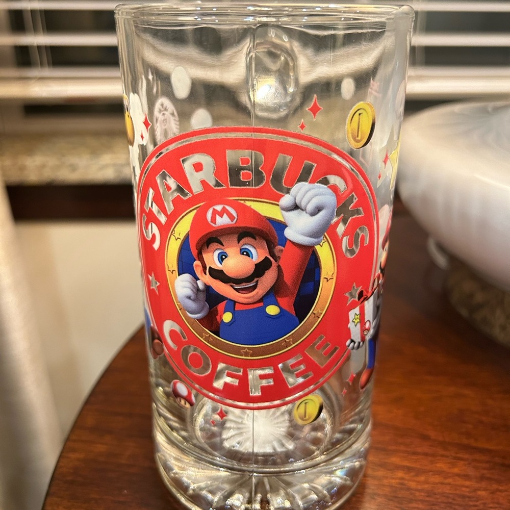Glass Heavy Sports Mugs with Handles   26.5 oz. Mario’s